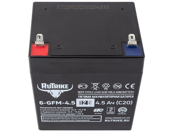 Тяговый аккумулятор RuTrike 6-GFM-4,5 (12V4,5A/H C20)